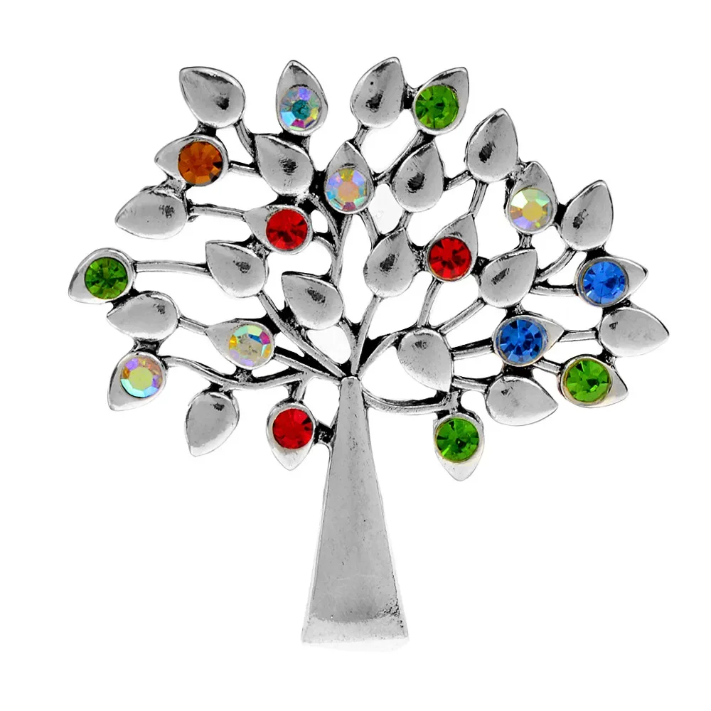 CINDY XIANG Rhinestone Tree Brooch BR310284