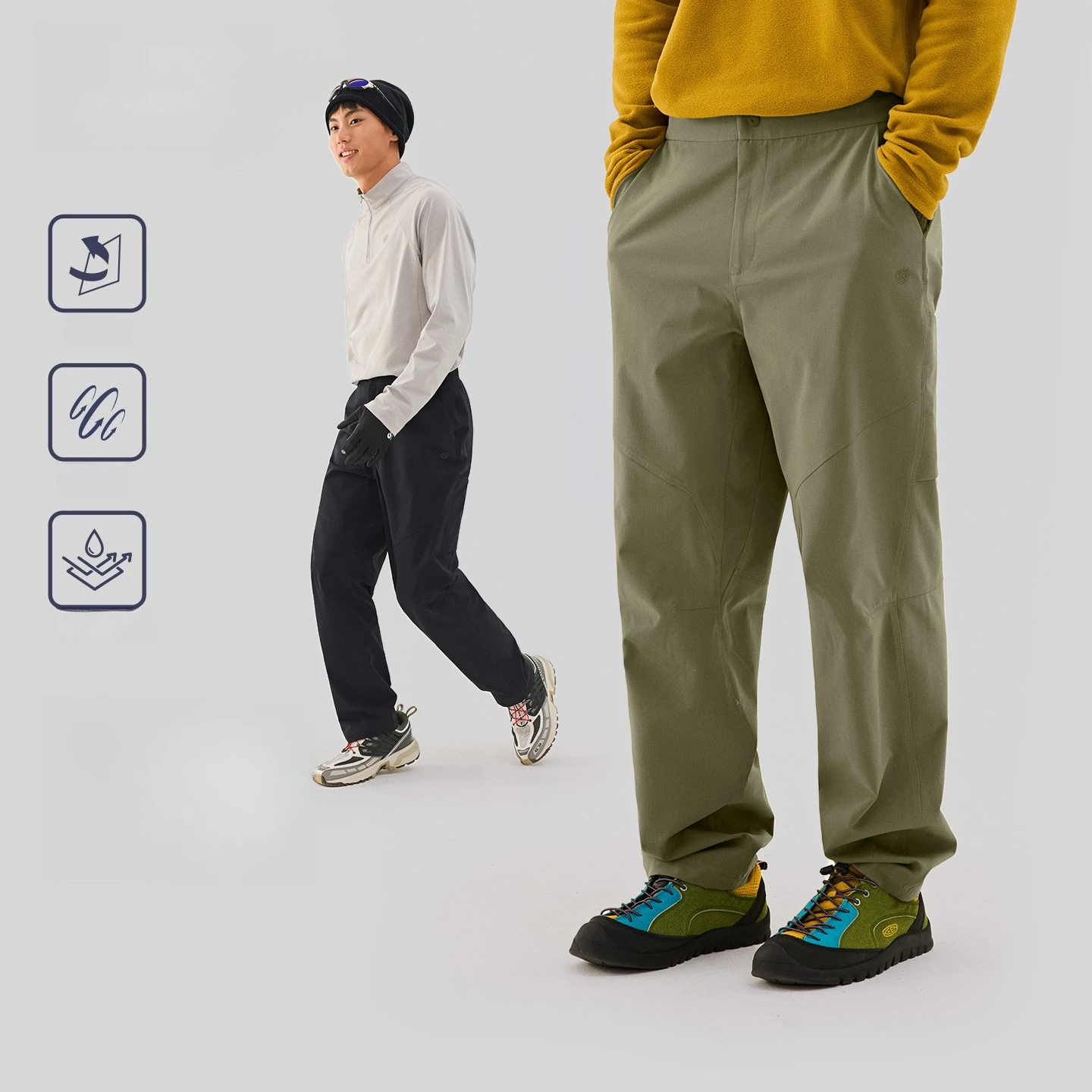 

Мужские ветрозащитные и водостойкие дышащие брюки из мягкой оболочки для весенне-осенних походов и альпинизма с эластичной резинкой на талии