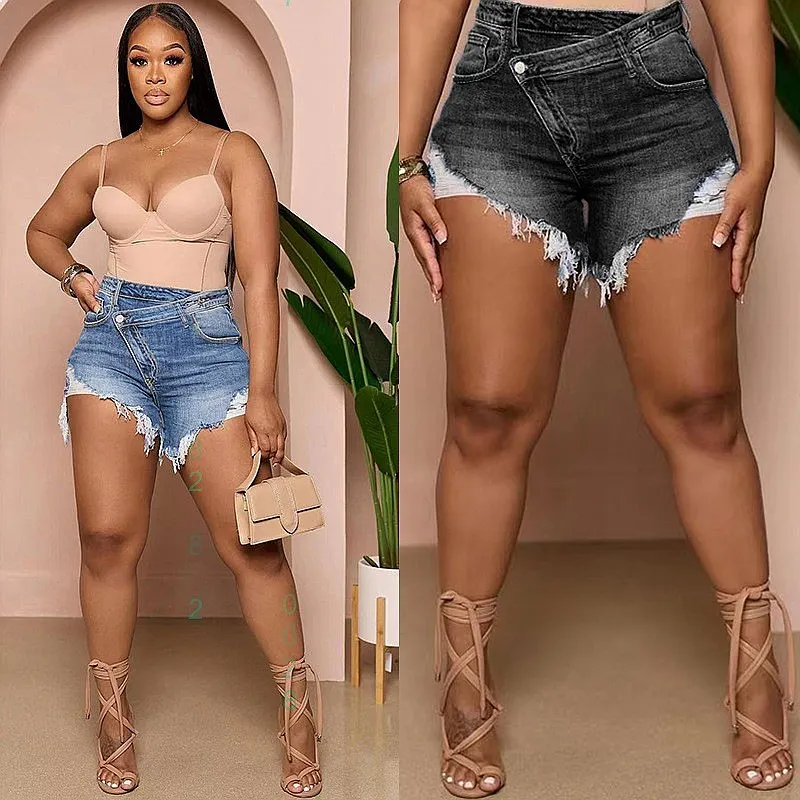

High Waist Sexy Denim Shorts for Women Ripped Frayed Slim Fit Jeans Shorts Spring Summer