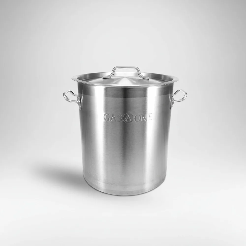 

20qt Stainless Steel Stockpot with Lid - Tri-Ply Bottom for Brewing, Soup & Seafood Boil - Heavy-Duty Cooking Pot