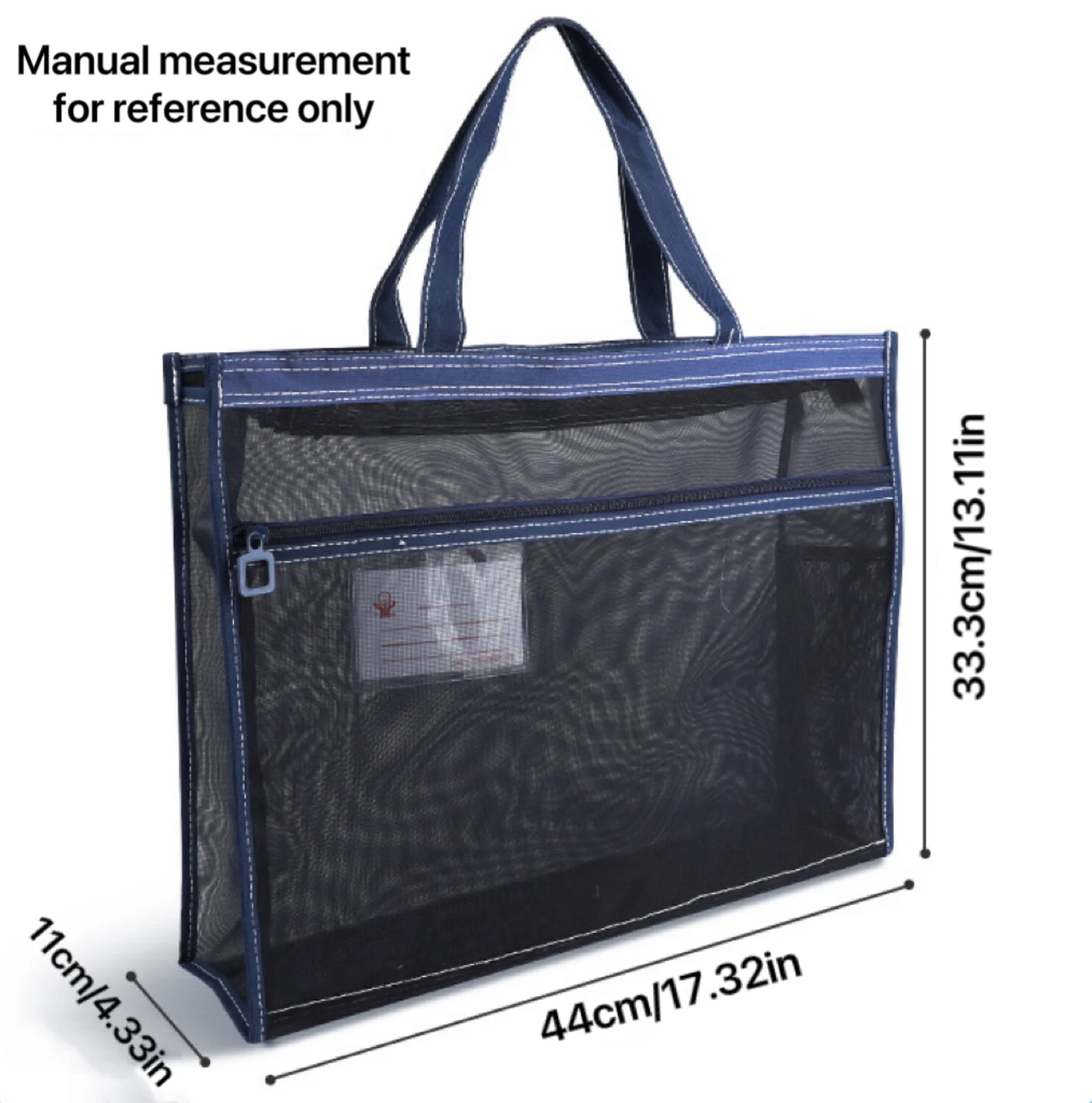 Large A3 art bag transparent mesh 8 open 8k file portable zipper tutoring bag mesh large volume Sorting bag