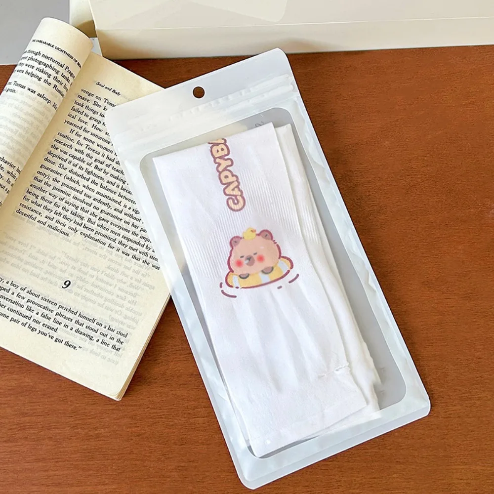 Breathable Summer Capybara Ice Sleeves Anti-ultraviolet Arm Protector Anime Cartoon Ice Sleeve Lovely Sunscreen Sunscreen Sleeve