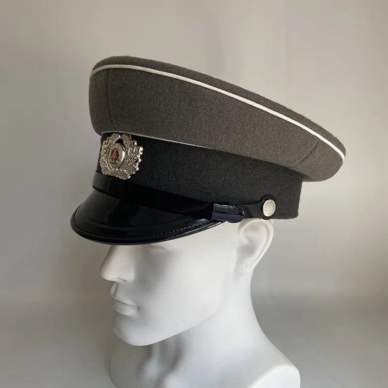 Reproduction de casquette de visière d'officier NVA de l'armée allemande de l'est DDR-chapeau militaire de guerre froide de la seconde guerre mondiale, casquette à visière Stasi Cosplay