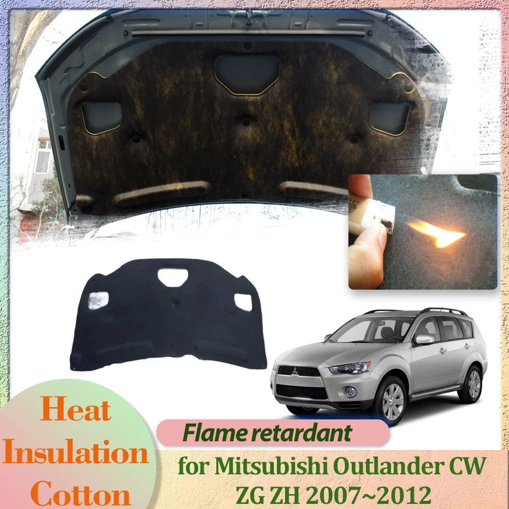 

Car Hood Engine Cover for Mitsubishi Outlander CW ZG ZH 2007~2012 Insulation Liner Cotton Pad Soundproof Thermal Heat Accessorie