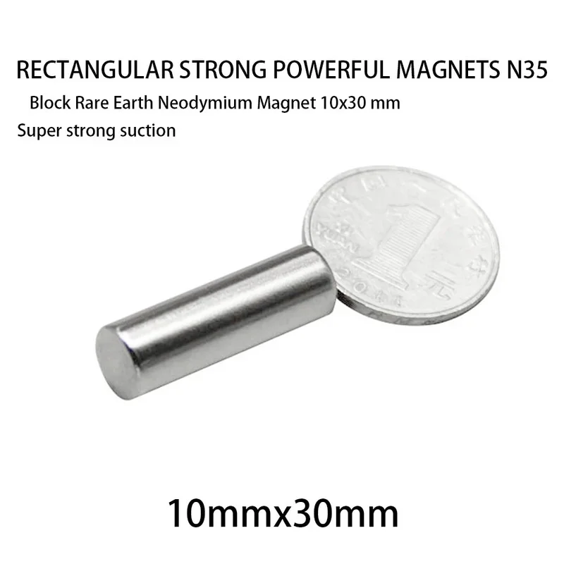 2 ~ 30 SZTUK 10x30mm Okrągły magnes neodymowy NdFeB N35 Super mocny mały imanes Stały dysk magnetyczny 10mm x 30mm 10*30mm