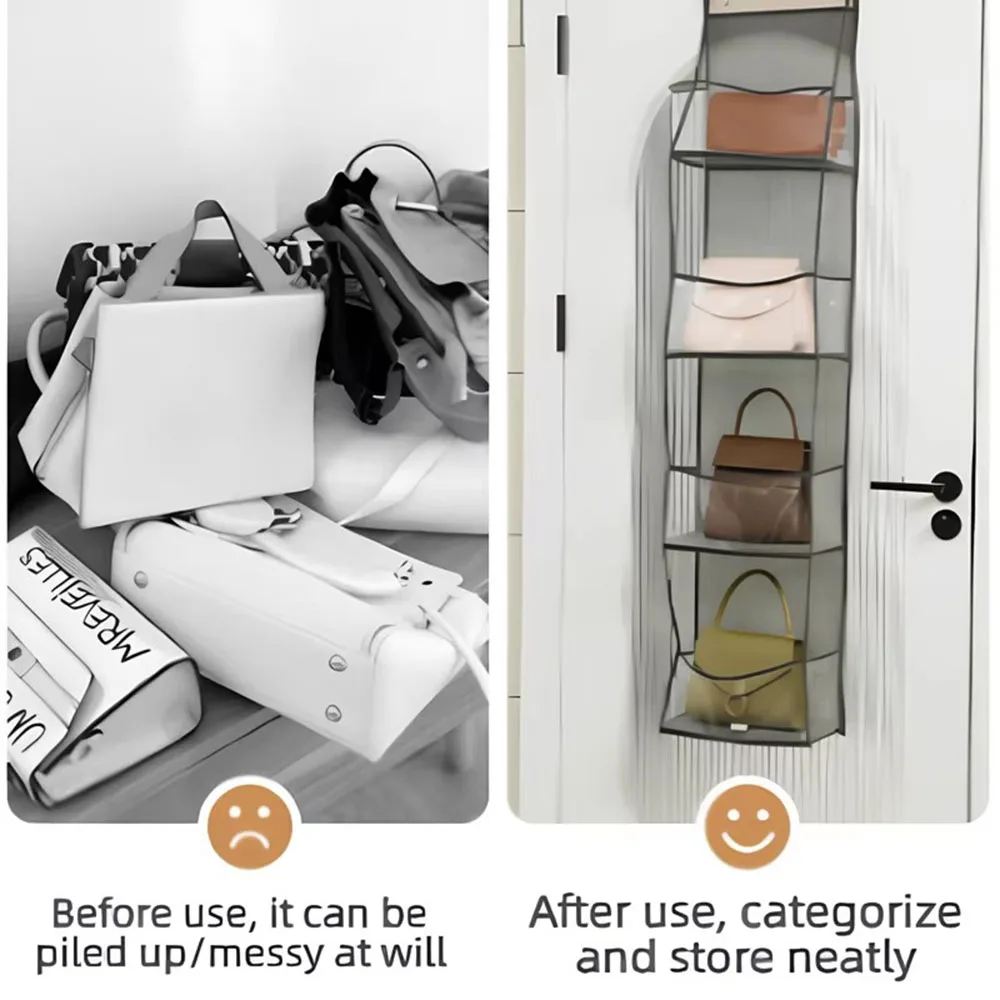 4/6 Layer Hanging Organizer Behind The Door Storage Bags Clothes Miscellaneous Closet Bedroom Dorm Storage Underwear Accessories view 3