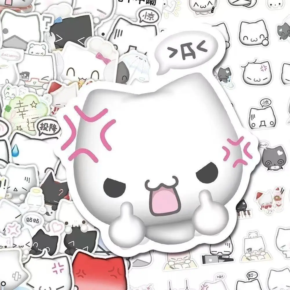 

100 Ghost Cat Emoji Stickers, Kawaii Soft Cute Healing Fun Anime Style Exquisite Decals for Journal Scrapbook Diary Phone Case