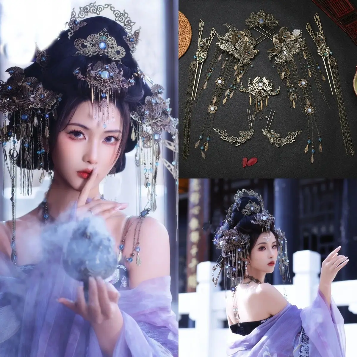 

Древний стиль, возврат старых друзей, заколка для волос, корона, украшение на лбу, винтажные аксессуары, китайский дизайн ханьфу, женский