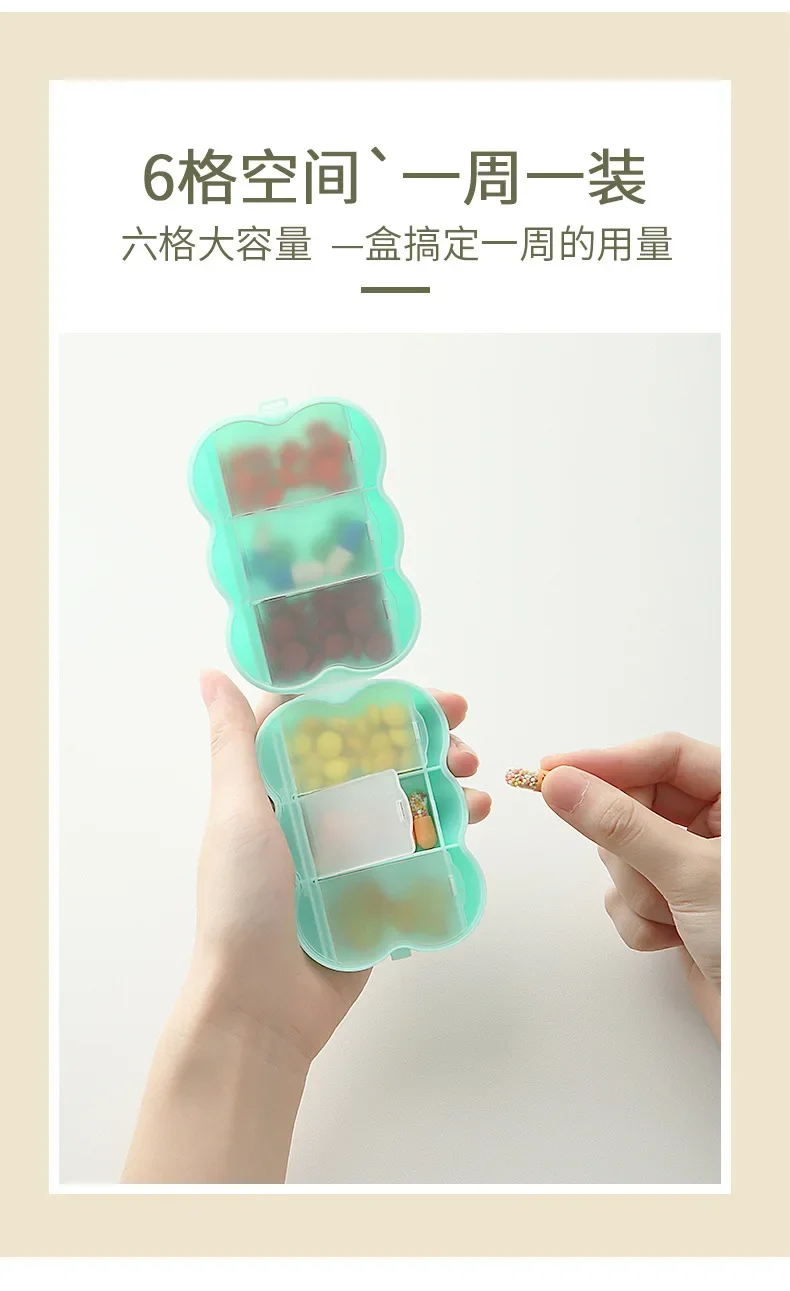 New pill storage box Portable Mini Pill Case Medicine Boxes 6 Grids Travel Home Medical Drugs Container Home  Cases Storage Box