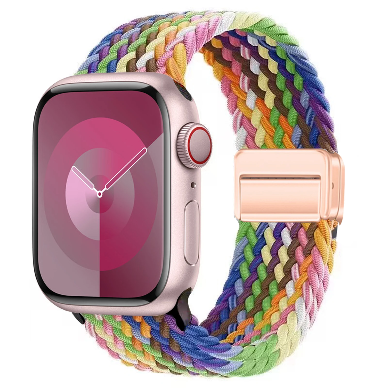 Bracelet tressé pour Bracelet de montre Apple 40mm 45mm 41mm 44mm 49mm 38 boucle magnétique Bracelet en Nylon iWatch series se 7 5 6 8 9 Ultra 2