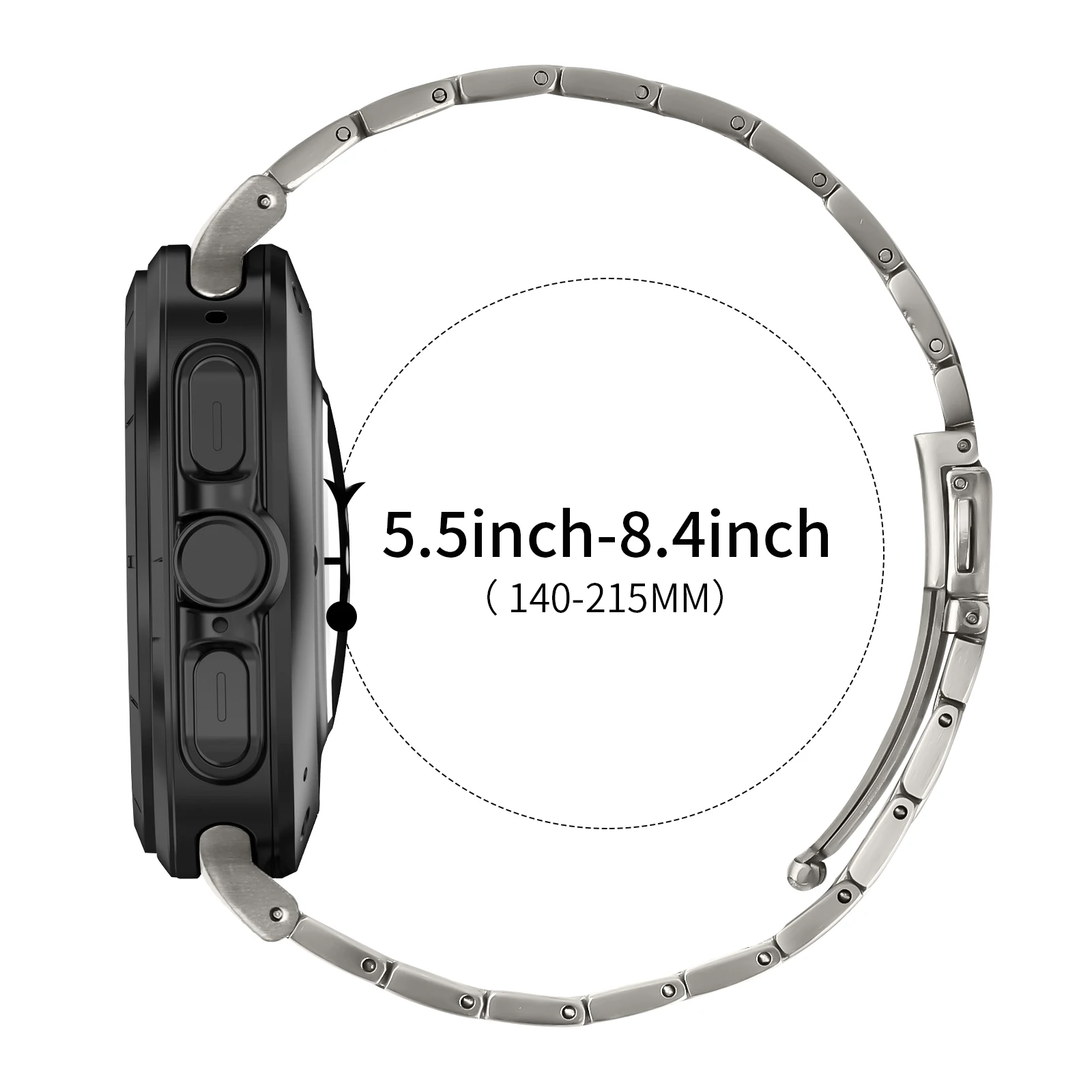 สายคล้องโลหะสําหรับ Samsung Galaxy Ultra 47 มม.ธุรกิจบุรุษสร้อยข้อมือสแตนเลสไม่มีช่องว่างสําหรับ Galaxy Ultra 47