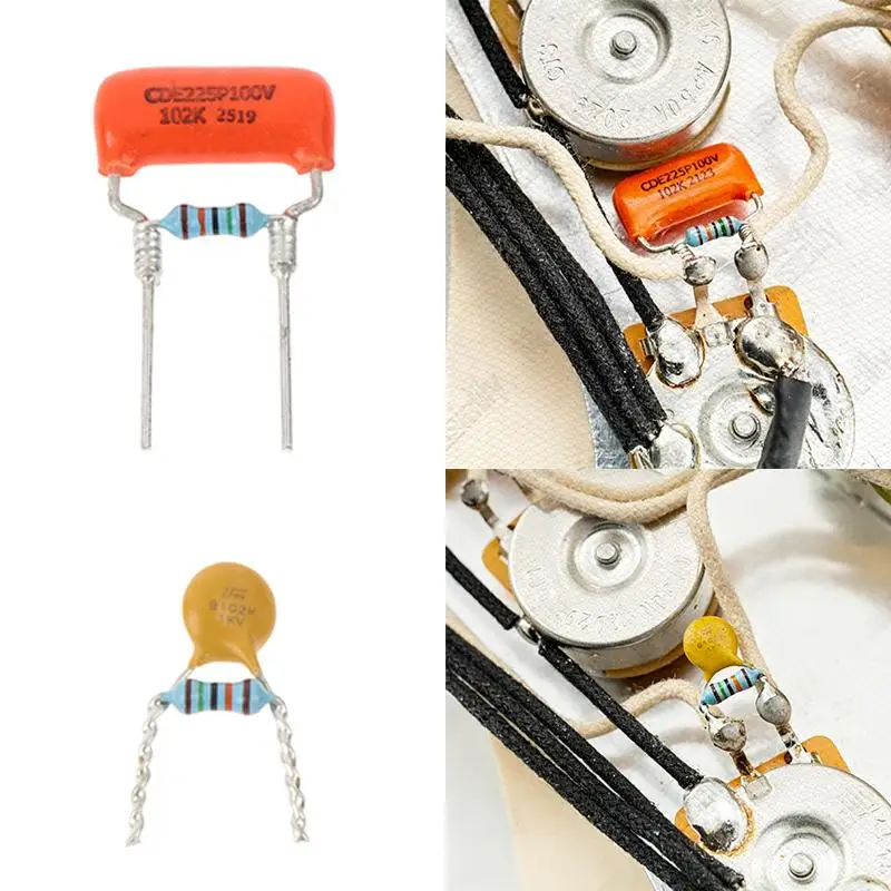 Professional Treble Bleed Mod With Ceramic Capacitor And Precision Resistor For Electric Guitar Bass .001uF+150K