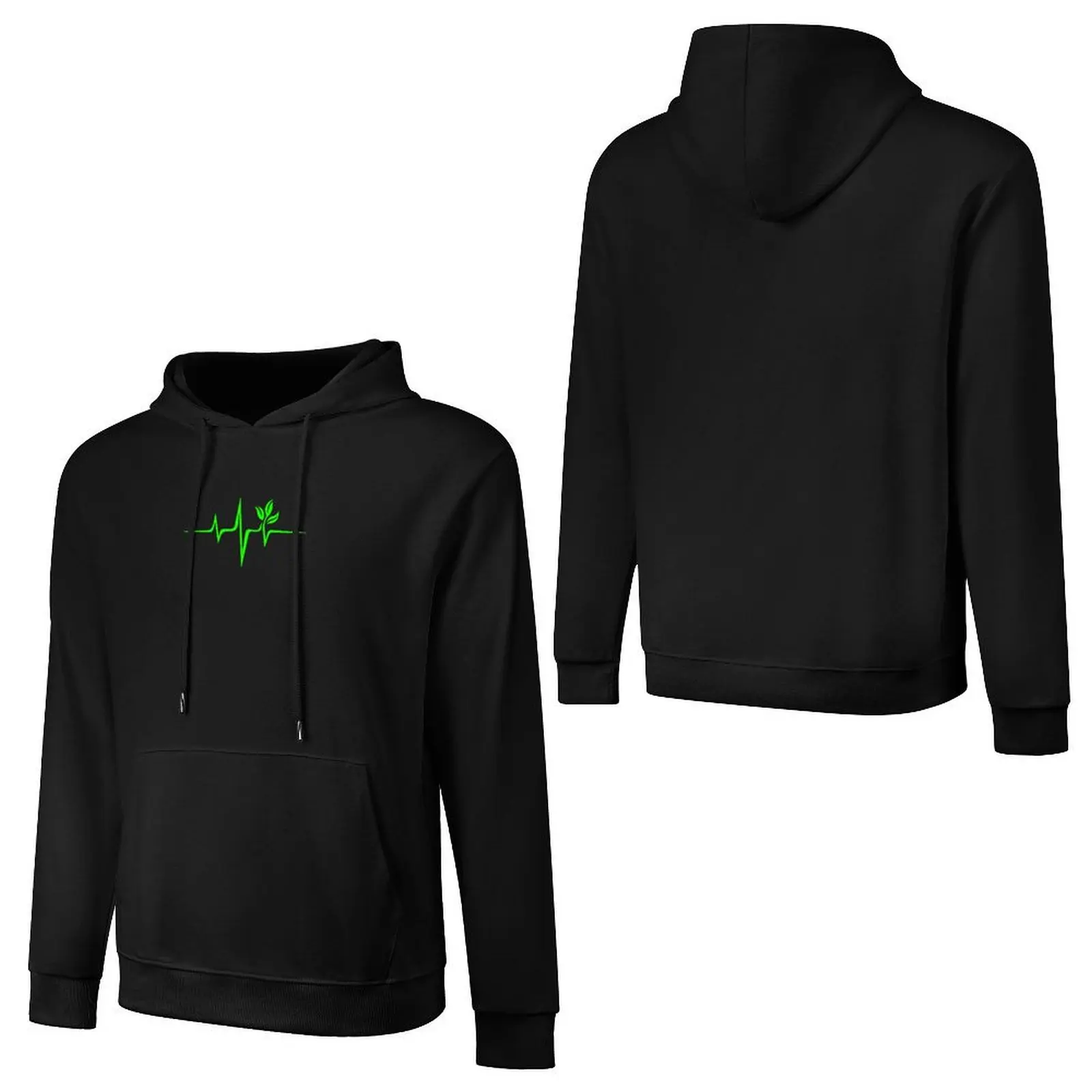 Heartbeat, Pulse Green, Vegan, Frequency, Wave, Earth, Planet Pullover Hoodie autumn new products new in hoodies and blouses