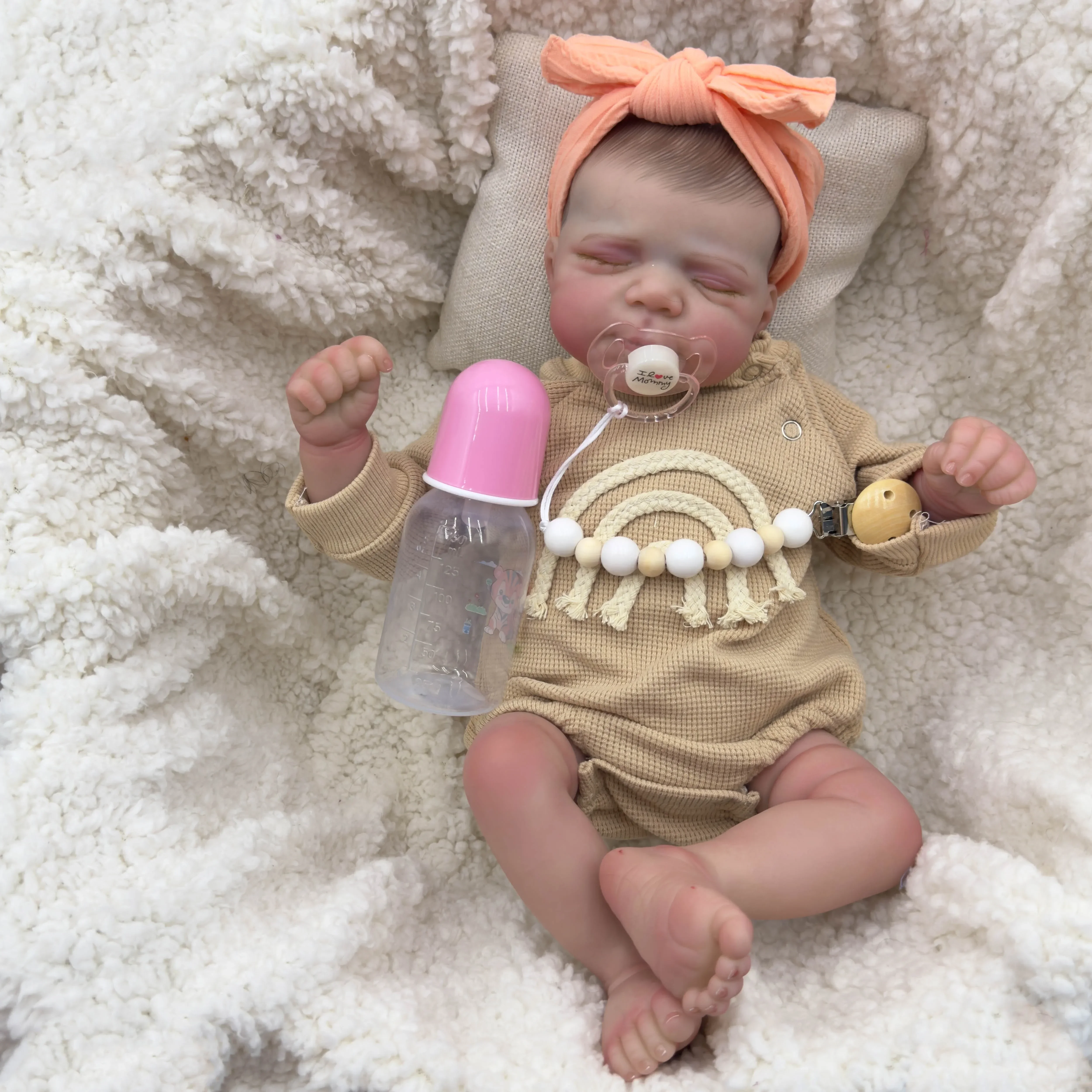 

NPK 19inch Soft Body Newborn Baby Reborn Pascale Doll Lifelike Soft Touch Cuddly Baby Multiple Layers Painting 3D Skin