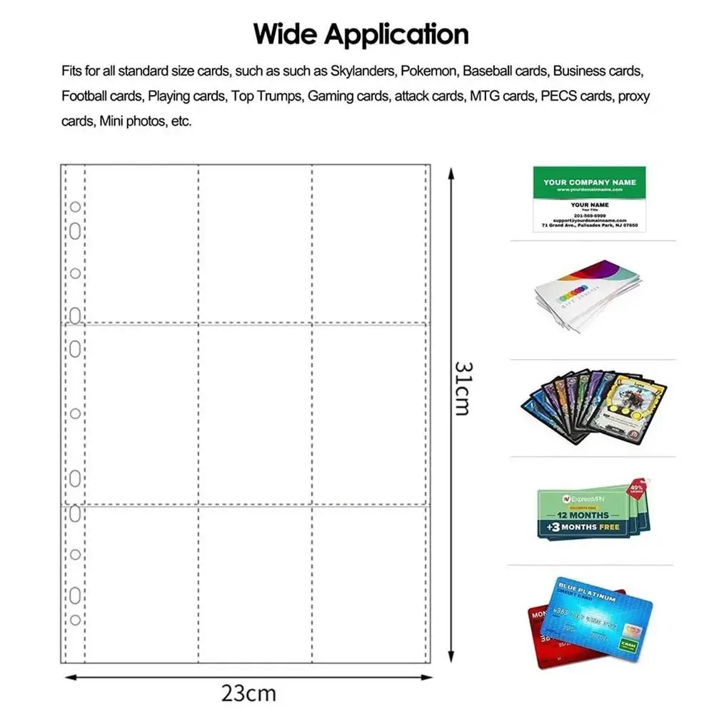 A4 Clear Photo Album Refill Pages File Protector 4 Hole 4 Ring Binder Photocards Postcard Card Notebook Card Stamp Die Storage