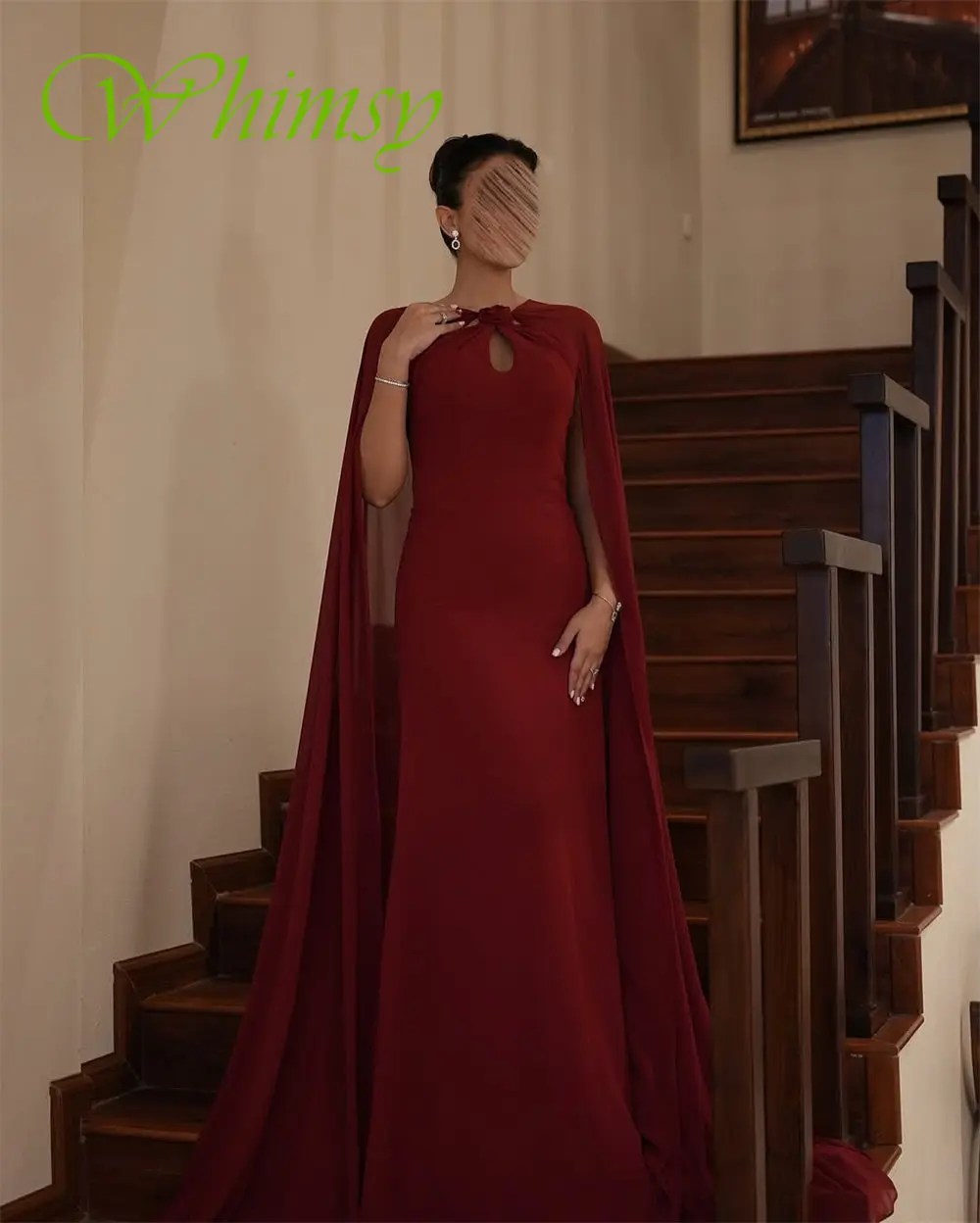 Abito da sera formale personalizzato con scollo a O in jersey Abiti da ballo delicati a maniche lunghe Abiti da cerimonia per occasioni speciali