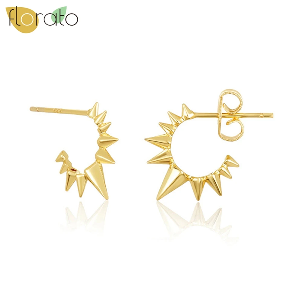 

925 Sterling Silver Ear Needle Fashionable Luxurious Gold Silver Earrings Rivets Spikes Classic Earrings for Women Jewelry Gift