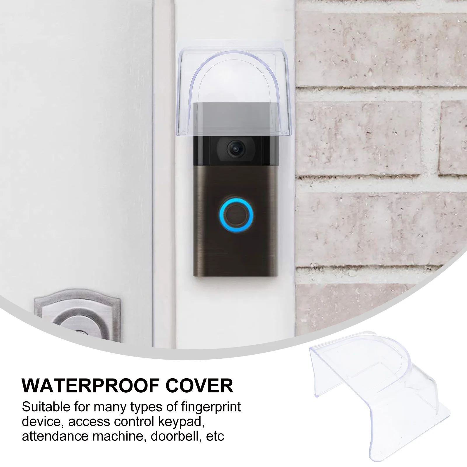 Waterproof Doorbell Rain Cover Plastic Protector Rainproof Cover for Fingerprint Access Control Attendance Machine Outdoor Use