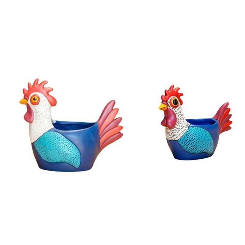 

Chicken Planter Rooster Flower Pot Resin Hen Planter Ornament For Indoor And Outdoor Gardens Plant Flower Pot