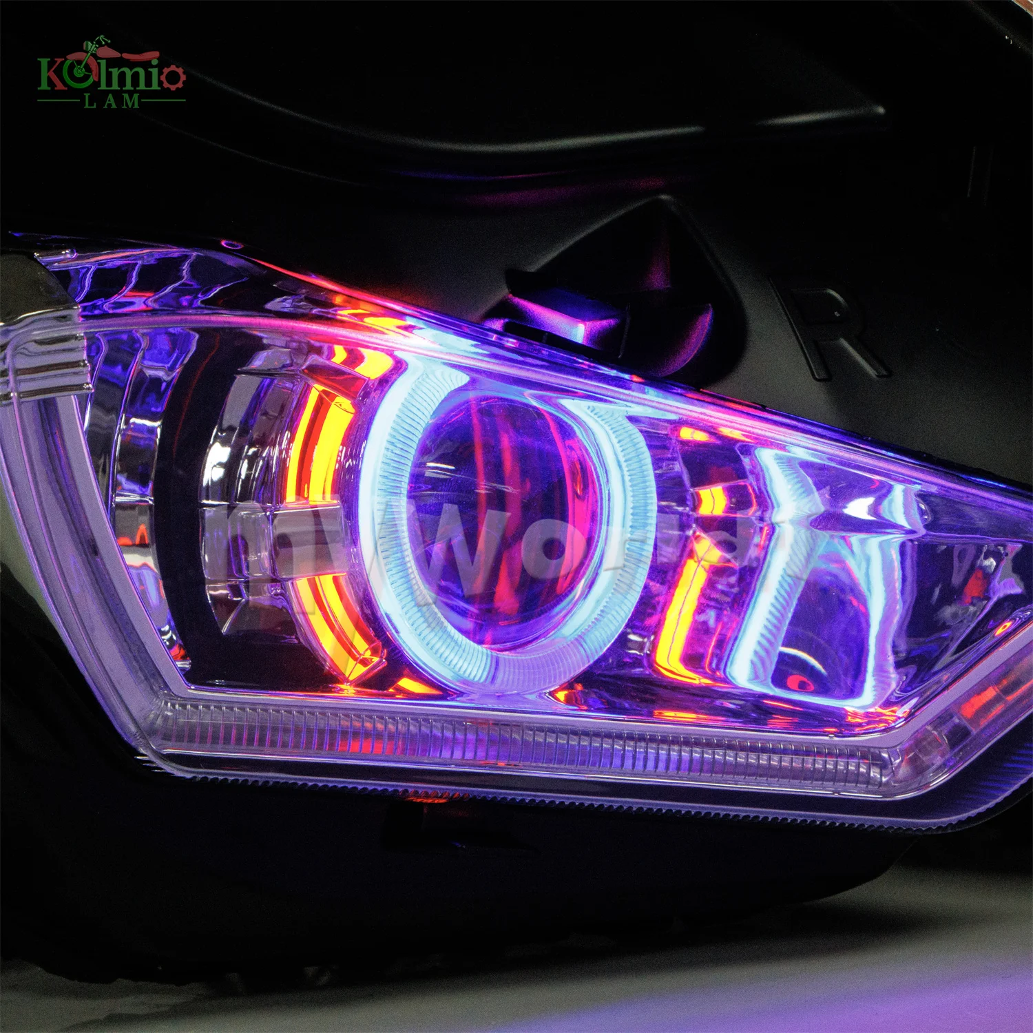 Fit For YAMAHA YZF R25 R3 2013 - 2018 Motorcycle headlamp With Angel Devil Eyes HID Projector Headlight YZFR3 YZFR25 2014 2015