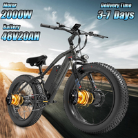 High-power E-bike 2000W Dual Motor Removable Battery Electric Bike 26*4.0 Fat Tire  Hydraulic Brake Electric Bicycle MG740-PLUS