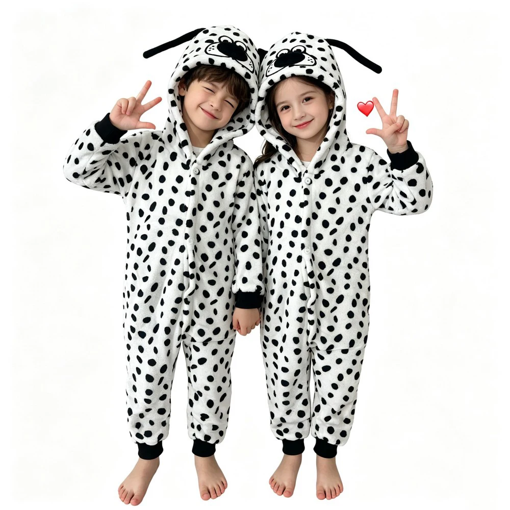 Kids Animal Onesie Pajamas Flannel Cartoon Kigurumi Cosplay Costume Children Halloween Party Outfit Boy Girl Sleepwear
