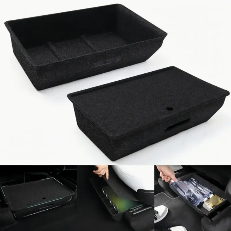 Under Seat Storage Box Suitable for Felt Texture TPE Storage Under the Case Auto Parts