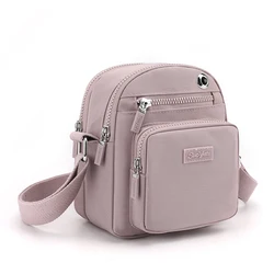 Small Female Mobile Phone Bag Women's Crossbody Bag Nylon Girls Shoulder bags Mini Messenger Bag Stitching Tote Cellphone Purse