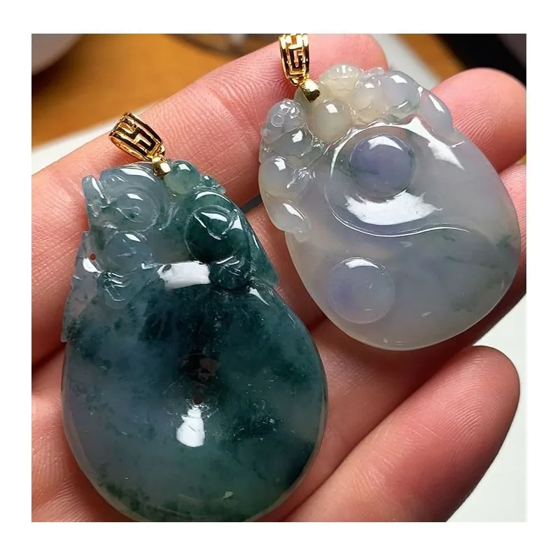 

Thickened Return Buckle Gold-plated Large Jade Pendant, Jadeite Buckle Clip Buckle, Jade Buckle Head, Whole Body Large Pendant B