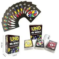 Uno No mercy-Juego de mesa de cartas UNO, entretenimiento para fiestas familiares, juegos de UNO, juguetes para niños, cumpleaños y Navidad