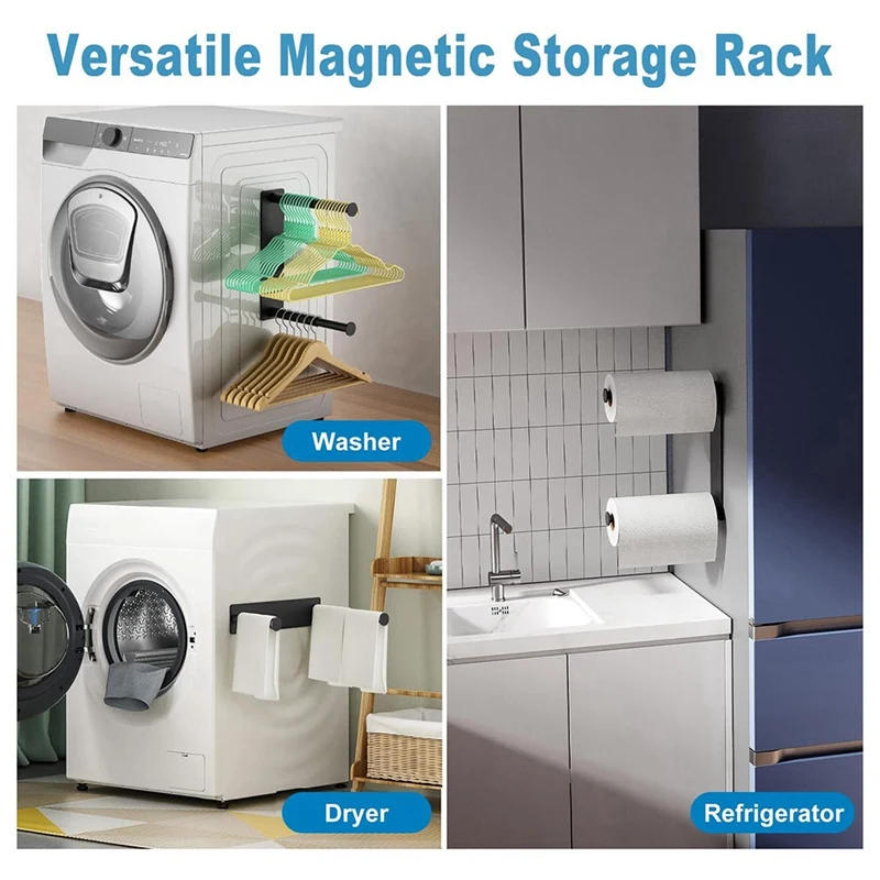 Hanger Organizer Stacker, Magnetic Hanger Holder, Extendable Hanger Storage Rack For Washing Machine Closet Laundry Room