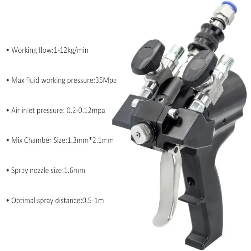 Suntool  PU P2 Polyurethane Foam Spray Gun 35Mpa  Air Purge Spray Gun Self Cleaning with Accessories Combination