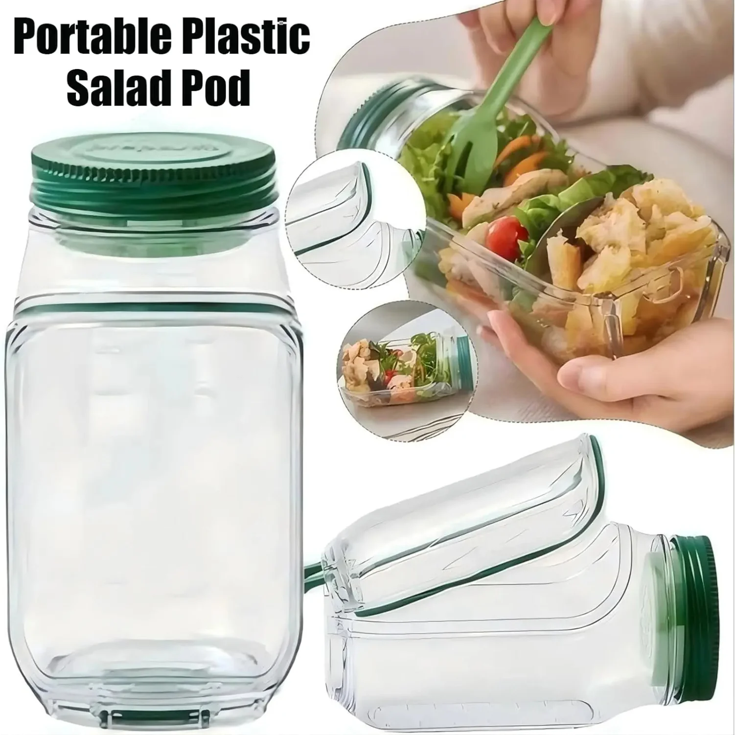 

The Original Salad Pod, a portable salad container with a side-opening lid, is perfect for home use, outdoor activities supplies