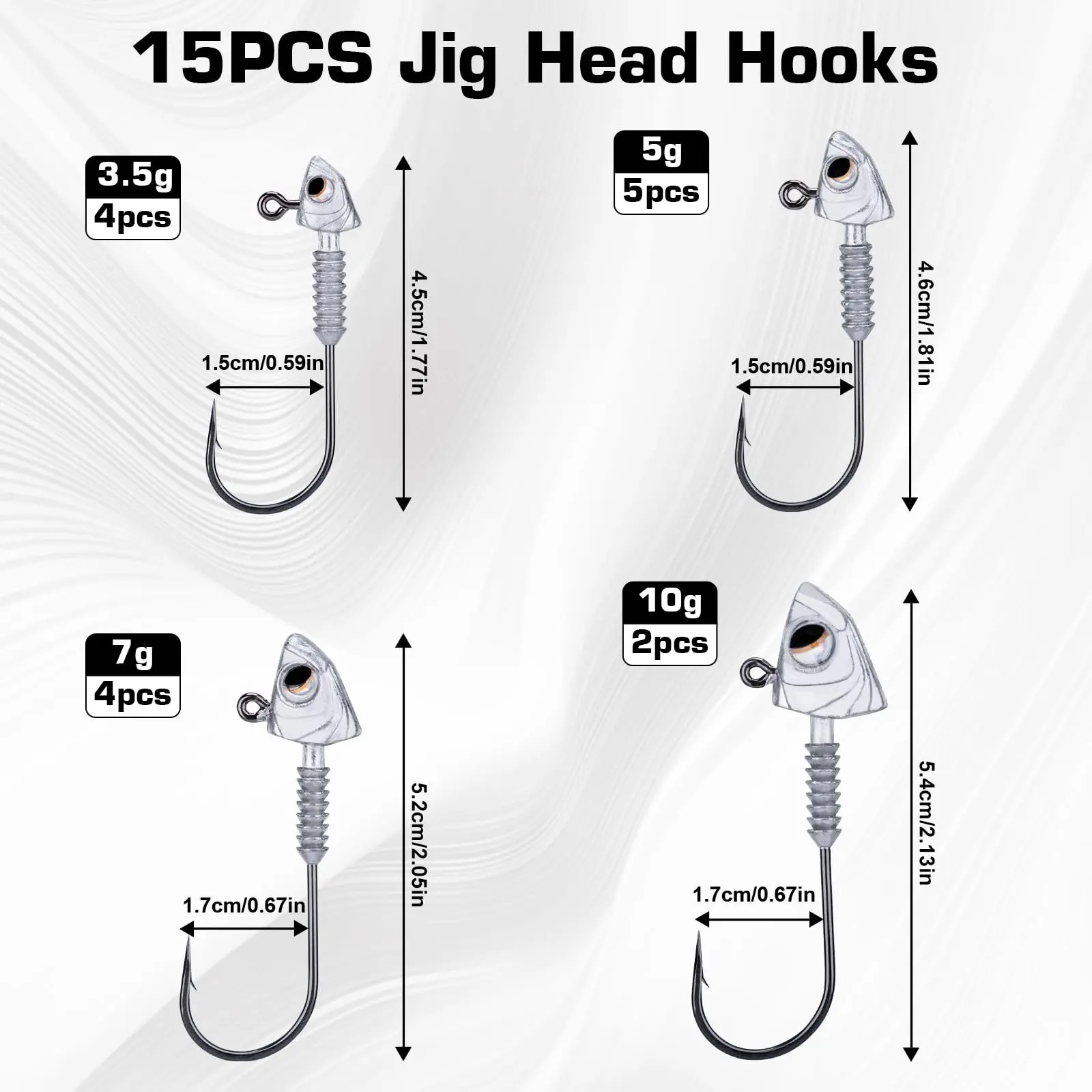 Anzuelos Jig Head Goture Swimbait – Acero carbono, ojos 3D y retenedor - imagen 2