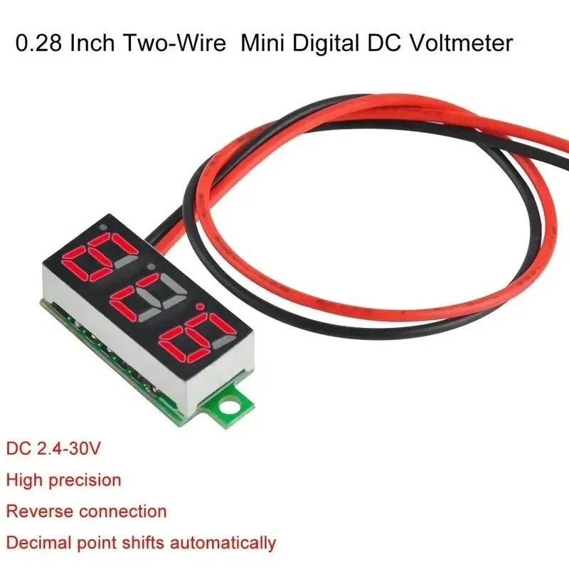 0 28 Inch DC LED Digital Voltmeter 0 100V Voltage Meter Auto Car Mobile Power Voltage Tester Detector 12V Red Green Blue Yellow