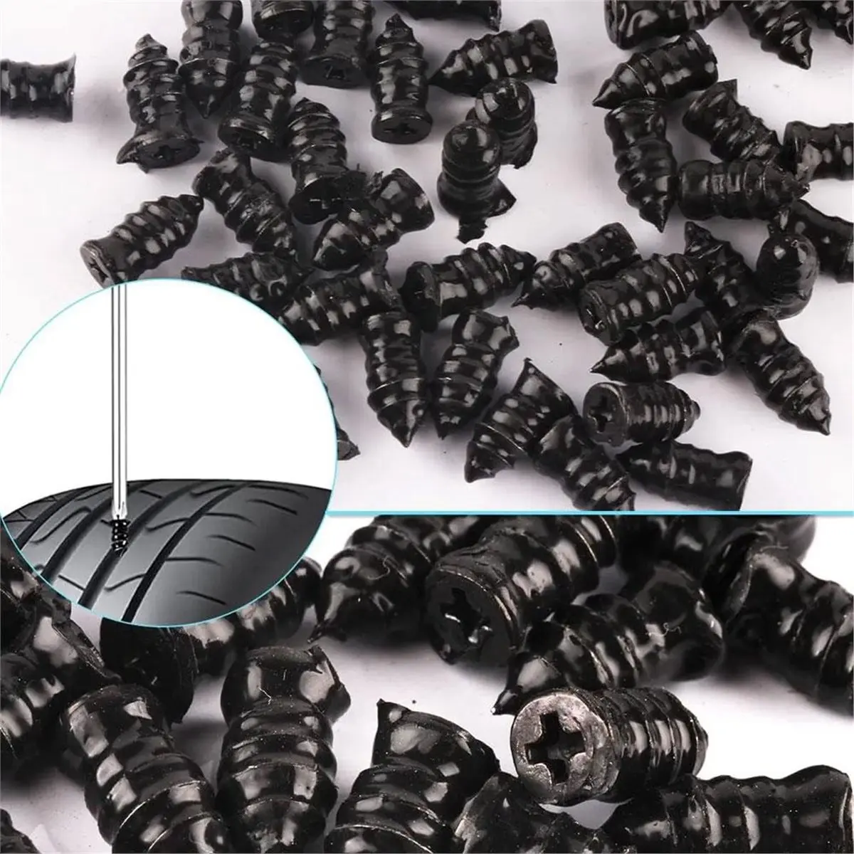 

(ABHW) 100 PCS Tire Repair Nail Set Car Motorcycle Electric Scooter Patch Nail Tyre Repair Tire Puncture Spikes Repair Tool
