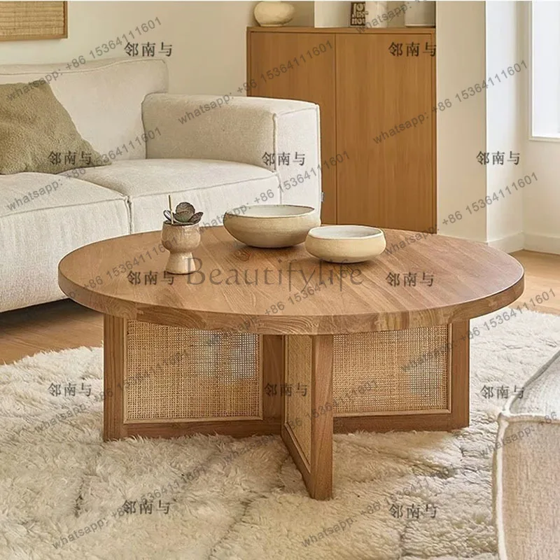 Factory Direct Sale Round Small Coffee Table Living Room Modern Decoration Industrial Side Table Space Saving Cheap Mesa Auxilia