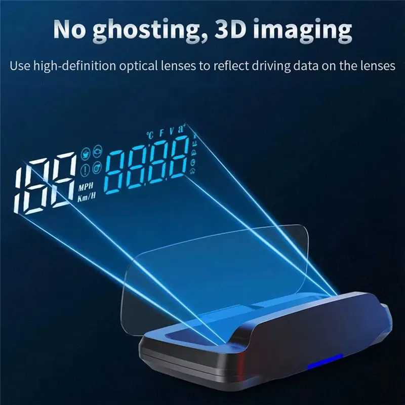 A64P-C7B Obd2 Car Hud Headup Display Car Smart Gauge Display Interface Oil Pressure Air-Fuel Ratio Car LCD Heads Up