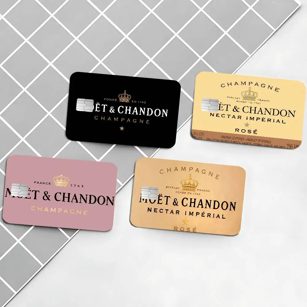 Adesivo de Película Fosca para Cartão de Crédito/Débito Bancário da Marca M-Moet C-Chandon em Dourado, Prata e Preto