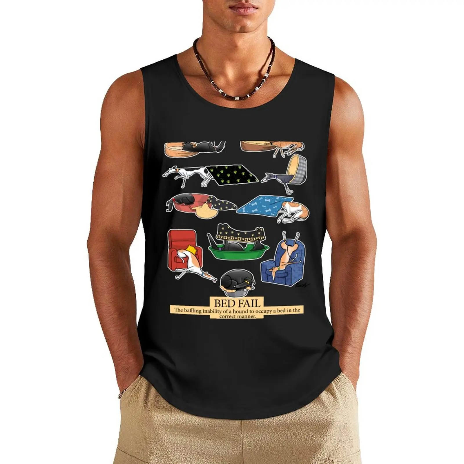 

Greyhound Glossary: Bed Fail. A Redbubble exclusive design Tank Top Men's clothing Vest for boy Men's summer clothes 2024