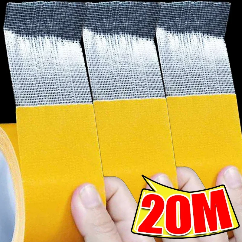 Double-Sided Waterproof Cloth Base Grid Tapes High Viscosity Sticky Heavy Duty Mesh Traceless Floor Carpet Adhesive Fiber Tape