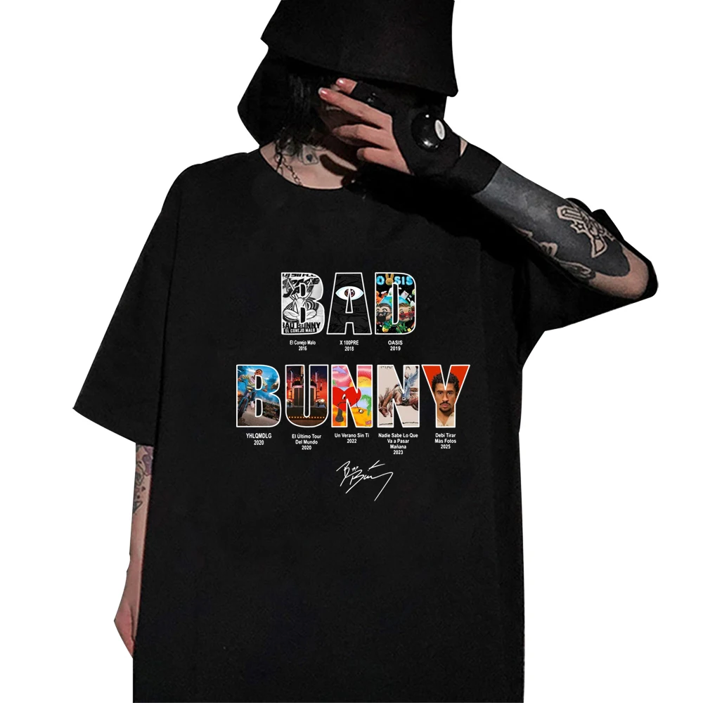 Debi Tirar Mas Fotos Shirt B Bunny All Albums Shirt DTMF Hoodie Merch Graphic Tee Concert 2025 Rap Hip Hop T-shirt Mężczyźni Kobiety