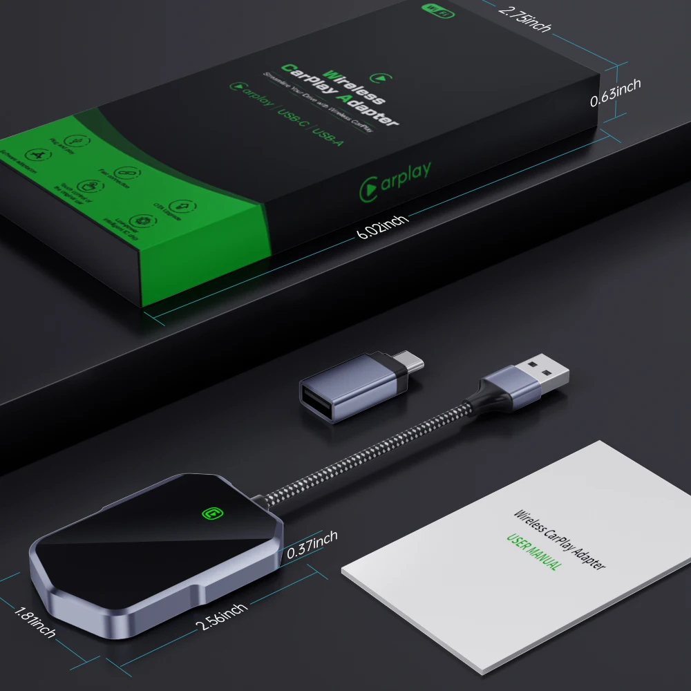 Wired to Wireless CarPlay Android Auto Adapter USB WiFi Bluetooth for Mercedes Benz For VW For Land Rover For Volvo For Skoda