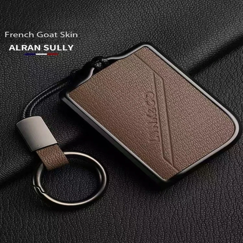 2025 Lynk&Co 03 keycase 06 new energy 01 simple 09 high-end 05 genuine goat skin men's shell metal buckle 07