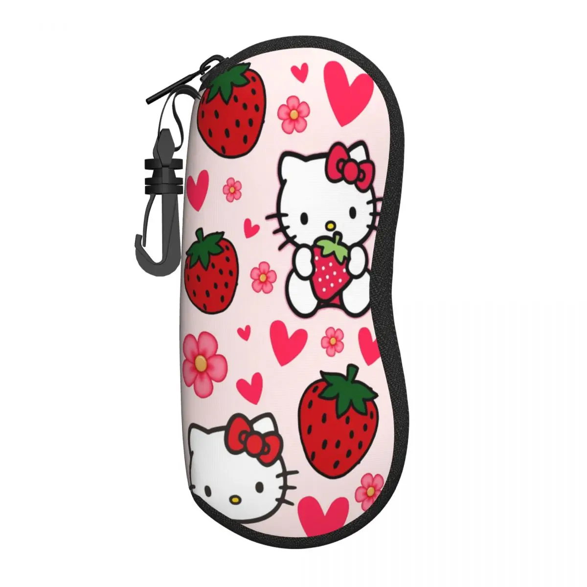 

Custom Hello Kitty Strawberry Eyeglass Glasses Case Women Men Soft Sunglasses Protective Pouch