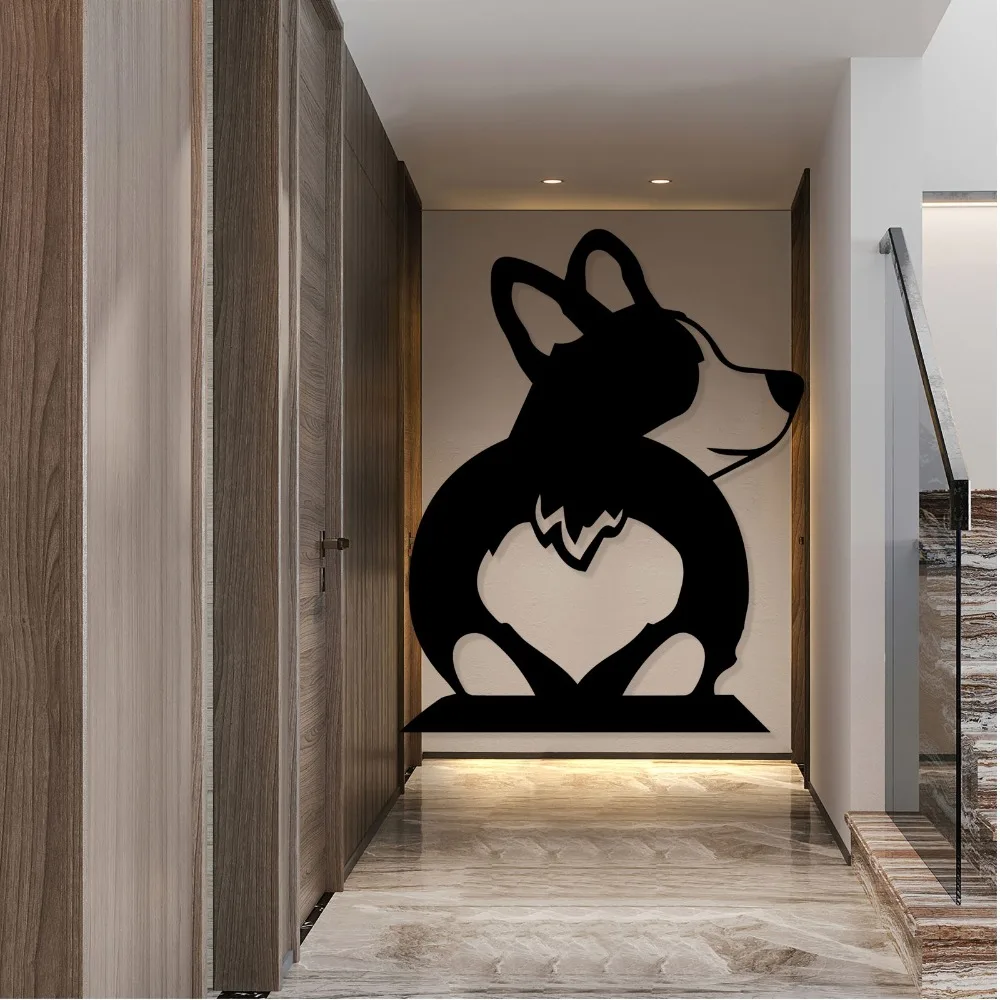 CIFBUY Iron Wall Art Cute Corgi Butt Metal Sculpture Hanging Plaque Rustproof Home Office Decor Ornament Accent