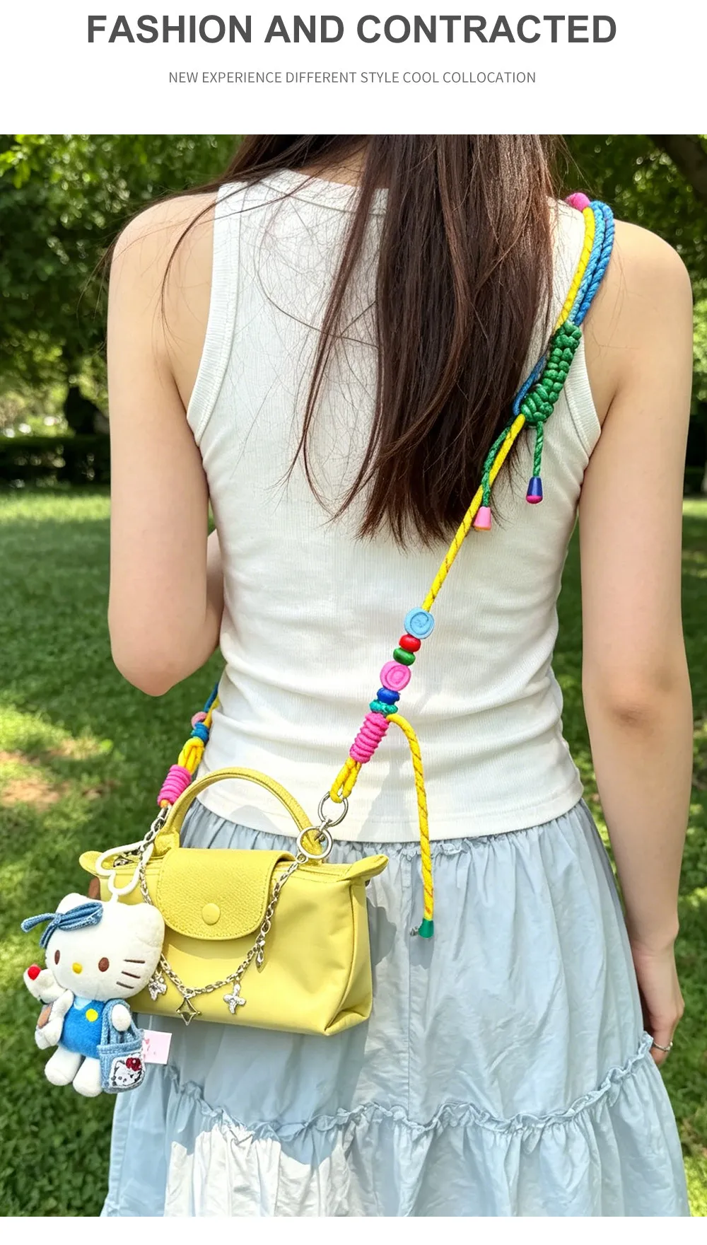 Woven Bag Shoulder Strap For Mini Longchamp Colorful Bag Durable Fashion Good Quality Bag Modification Bag Accessories