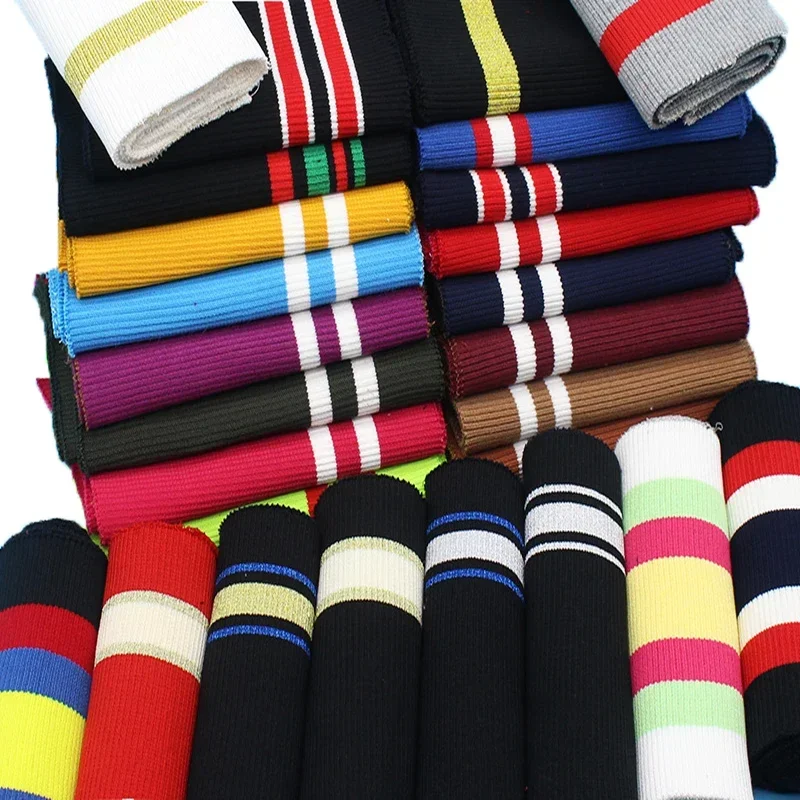 

Anti-Pilling Elastic Knitted Striped Rib Fabric Of Sewing Cuffs Waistband Leg Rib Collar Sleeve