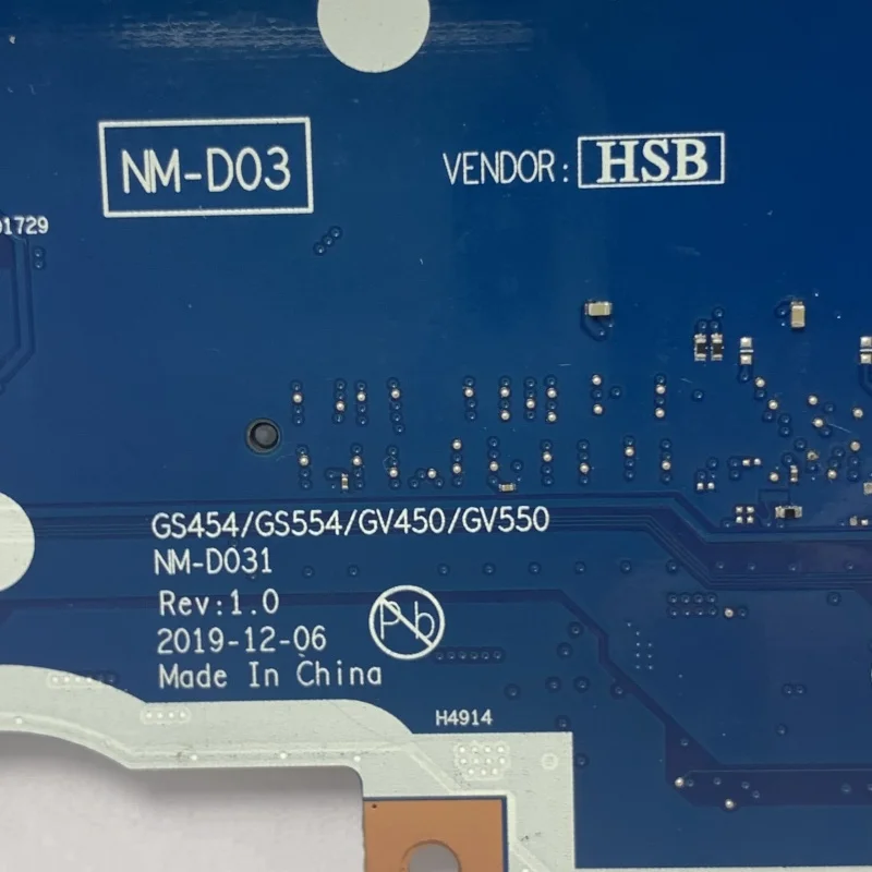 Imagem -04 - Placa-mãe Portátil para Lenovo Ideapad 315iil05 Gs454 Gs554 Gv450 Gv550 Nm-d031 Cpu Mainboard com Srgkf I3-1005g1 100 Teste Bom