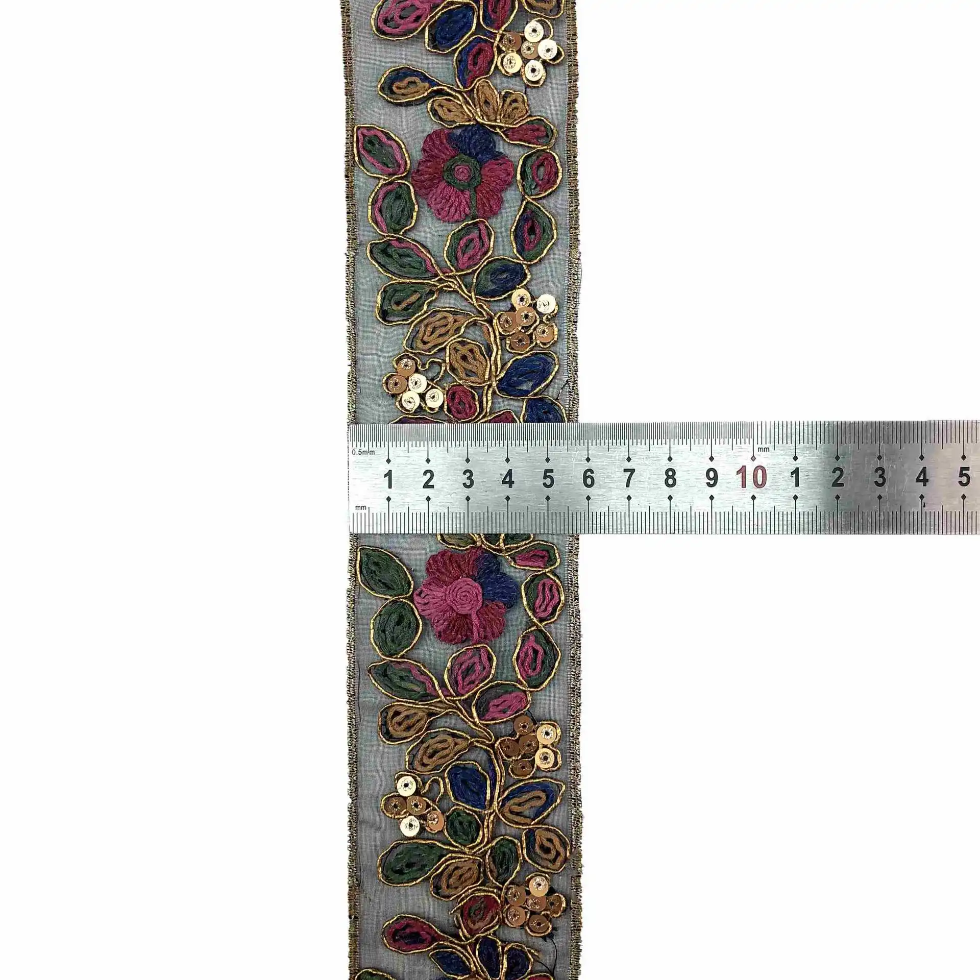 Embroidery Ribbon Trim, Sequin, DIY Fabric, Sewing Accessories, Decoration, 1 Yards